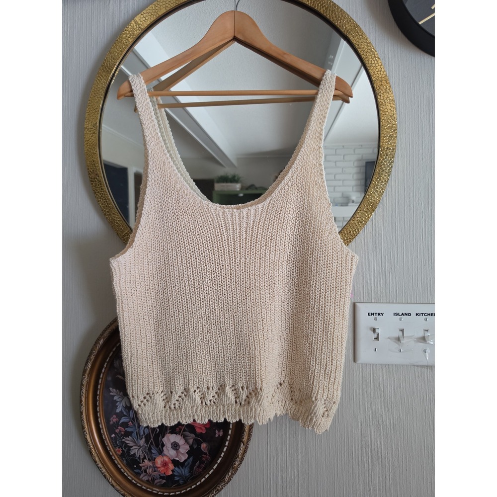 A.N.A. cream Knit tank womens xl